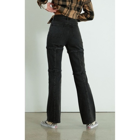 PacSun Eco Black Frayed High Waisted Bootcut Jeans Size 28 - Picture 6 of 16